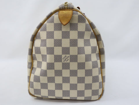 Pre-Owned #R0119 Louis Vuitton Damier Azur Speedy 30 Handbag