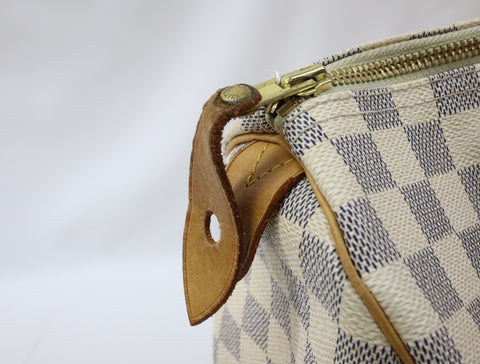 Pre-Owned #R0119 Louis Vuitton Damier Azur Speedy 30 Handbag