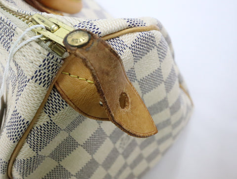Pre-Owned #R0119 Louis Vuitton Damier Azur Speedy 30 Handbag