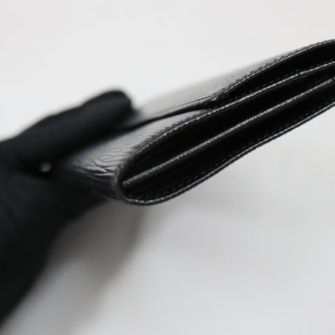 Pre-Owned #72687 Louis Vuitton Epi Pochette Porte Monnaie Credit Black Long Wallet M63592