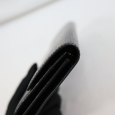 Pre-Owned #72687 Louis Vuitton Epi Pochette Porte Monnaie Credit Black Long Wallet M63592