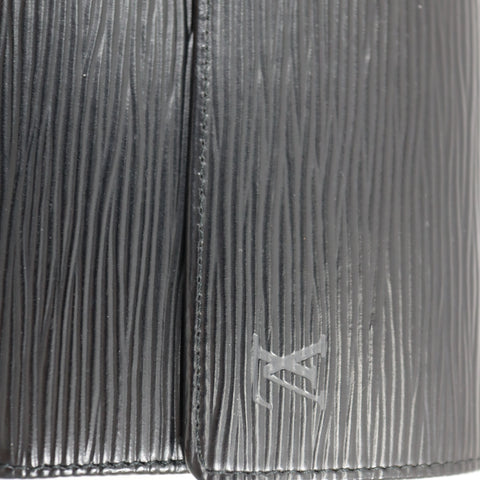 Pre-Owned #72687 Louis Vuitton Epi Pochette Porte Monnaie Credit Black Long Wallet M63592