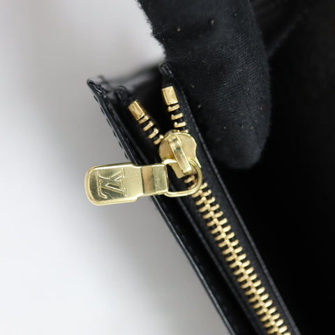 Pre-Owned #72687 Louis Vuitton Epi Pochette Porte Monnaie Credit Black Long Wallet M63592