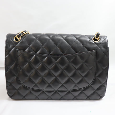 Pre-Owned #40722 CHANEL Matelasse Jumbo Chain Shoulder Bag Lambskin Black A58600