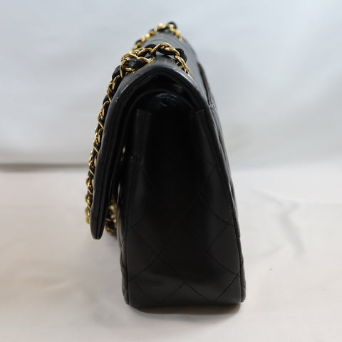 Pre-Owned #40722 CHANEL Matelasse Jumbo Chain Shoulder Bag Lambskin Black A58600