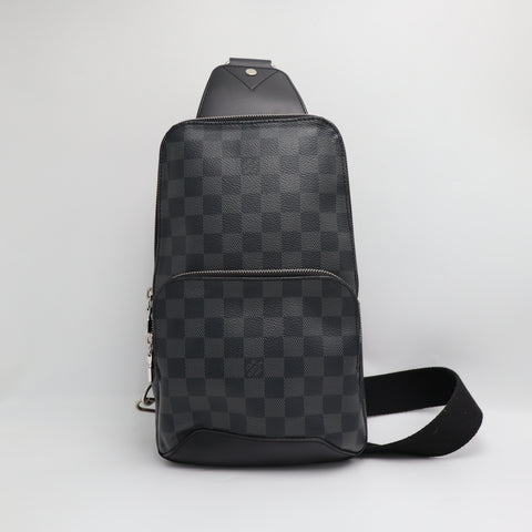 Pre- Owned #71044 LOUIS VUITTON Avenue Sling Shoulder Bag N41719 Damier Graphite Black Crossbody with box