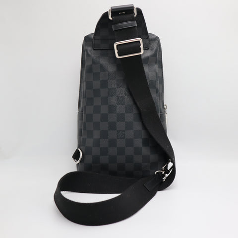 Pre- Owned #71044 LOUIS VUITTON Avenue Sling Shoulder Bag N41719 Damier Graphite Black Crossbody with box