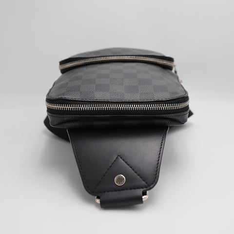 Pre- Owned #71044 LOUIS VUITTON Avenue Sling Shoulder Bag N41719 Damier Graphite Black Crossbody with box