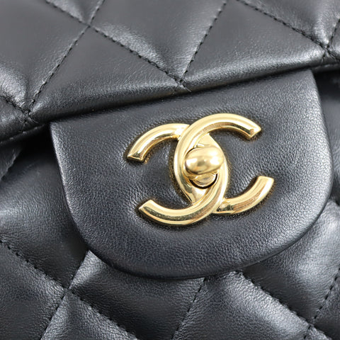Pre-Owned #40722 CHANEL Matelasse Jumbo Chain Shoulder Bag Lambskin Black A58600