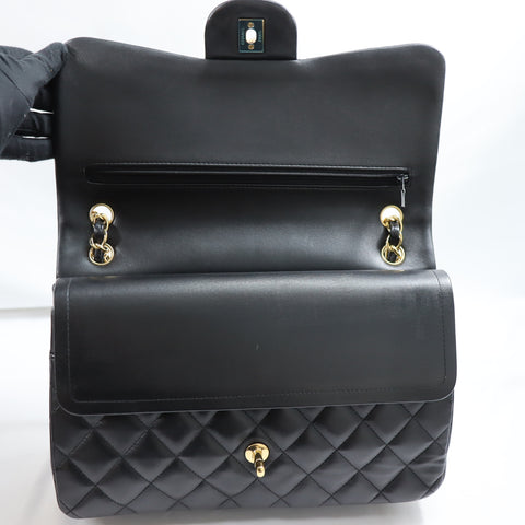 Pre-Owned #40722 CHANEL Matelasse Jumbo Chain Shoulder Bag Lambskin Black A58600