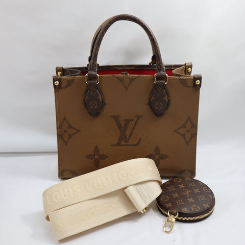 Pre-Owned #19653 Louis Vuitton Monogram Giant On the Go PM Shoulder Handbag M46373