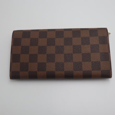 Pre-Owned #71627 Louis Vuitton Damier Ebene Porte Monnaie Credit Long Bifold Wallet N61724