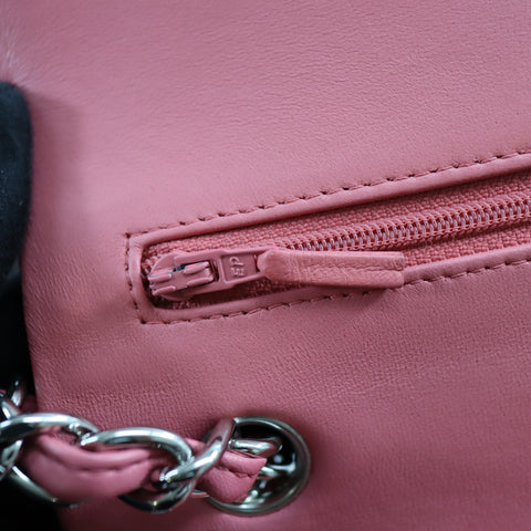 Pre-Owned #32635 CHANEL Matelasse Jumbo Chain Shoulder Bag Lambskin Pink A58600