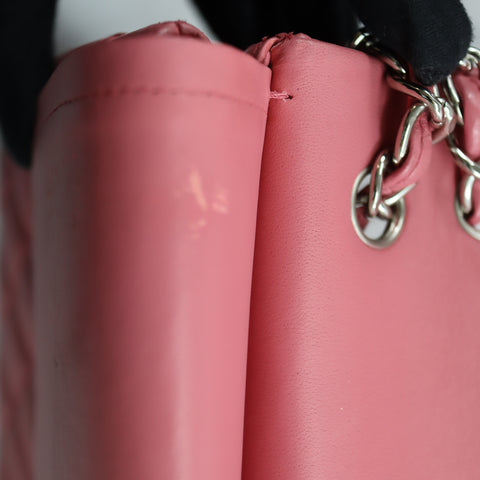 Pre-Owned #32635 CHANEL Matelasse Jumbo Chain Shoulder Bag Lambskin Pink A58600