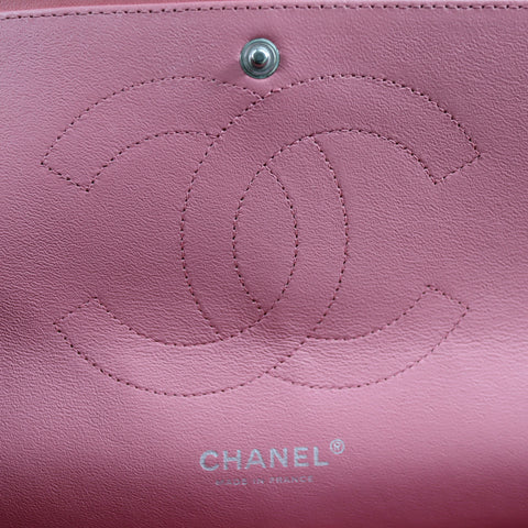 Pre-Owned #32635 CHANEL Matelasse Jumbo Chain Shoulder Bag Lambskin Pink A58600