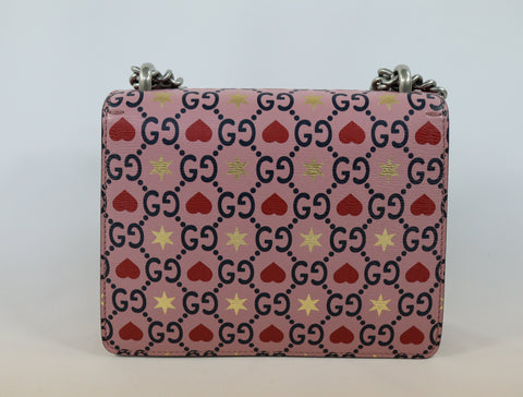 Pre-owned #R260209 Gucci Calfskin Valentine's Day Exclusive Super medium Dionysus Shoulder Bag Pink