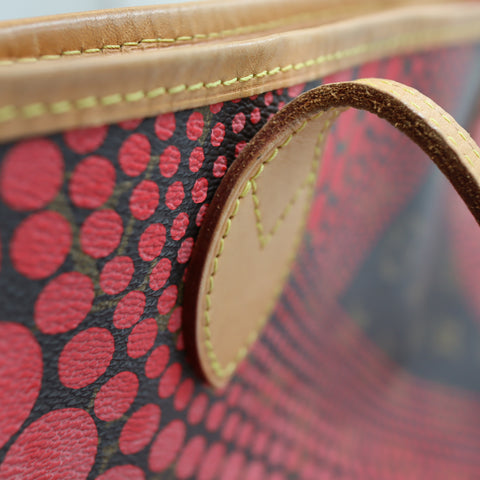 Pre-Owned #72764 Louis Vuitton Monogram wave Neverfull MM Kusama Yayoi Red M40686