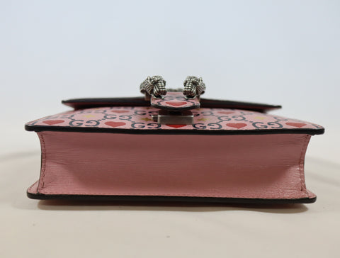 Pre-owned #R260209 Gucci Calfskin Valentine's Day Exclusive Super medium Dionysus Shoulder Bag Pink