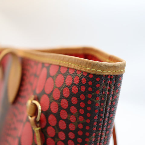 Pre-Owned #72764 Louis Vuitton Monogram wave Neverfull MM Kusama Yayoi Red M40686