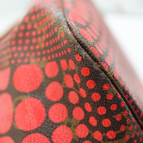 Pre-Owned #72764 Louis Vuitton Monogram wave Neverfull MM Kusama Yayoi Red M40686