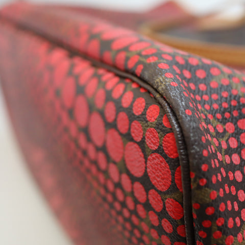 Pre-Owned #72764 Louis Vuitton Monogram wave Neverfull MM Kusama Yayoi Red M40686