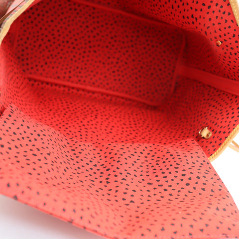 Pre-Owned #72764 Louis Vuitton Monogram wave Neverfull MM Kusama Yayoi Red M40686
