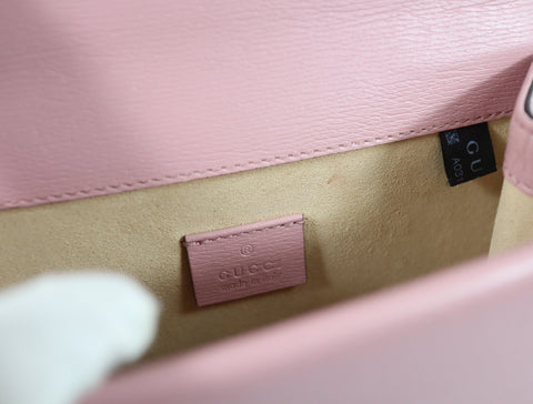 Pre-owned #R260209 Gucci Calfskin Valentine's Day Exclusive Super medium Dionysus Shoulder Bag Pink