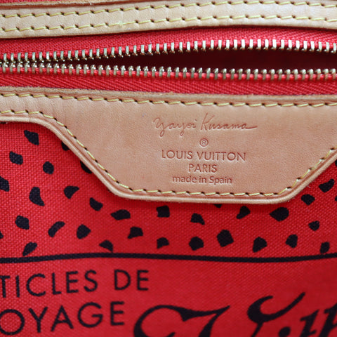 Pre-Owned #72764 Louis Vuitton Monogram wave Neverfull MM Kusama Yayoi Red M40686