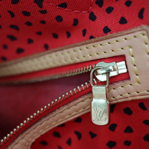 Pre-Owned #72764 Louis Vuitton Monogram wave Neverfull MM Kusama Yayoi Red M40686