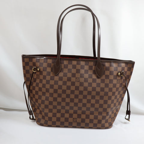 Pre-Owned #BPAL05228 Louis Vuitton Damier Ebene Neverfull MM Tote Bag N51105