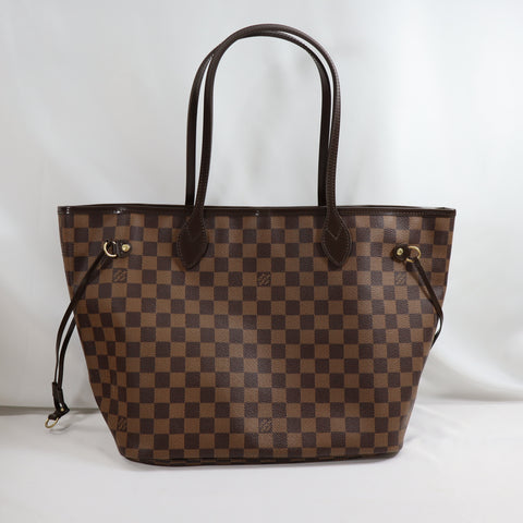 Pre-Owned #BPAL05228 Louis Vuitton Damier Ebene Neverfull MM Tote Bag N51105