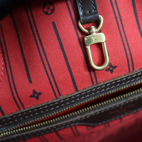 Pre-Owned #BPAL05228 Louis Vuitton Damier Ebene Neverfull MM Tote Bag N51105