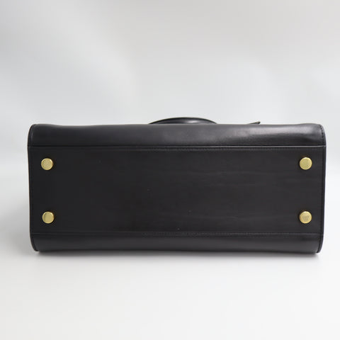Pre-Owned #SF32411 Saint Laurent Paris Cabas 2Way Shoulder Handbag Leather Black 357395