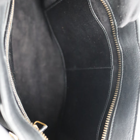 Pre-Owned #SF32411 Saint Laurent Paris Cabas 2Way Shoulder Handbag Leather Black 357395