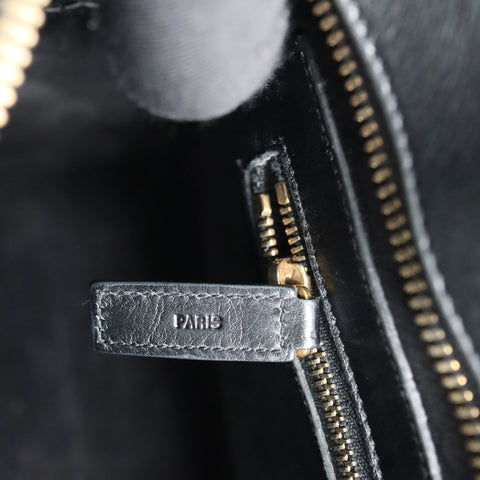 Pre-Owned #SF32411 Saint Laurent Paris Cabas 2Way Shoulder Handbag Leather Black 357395