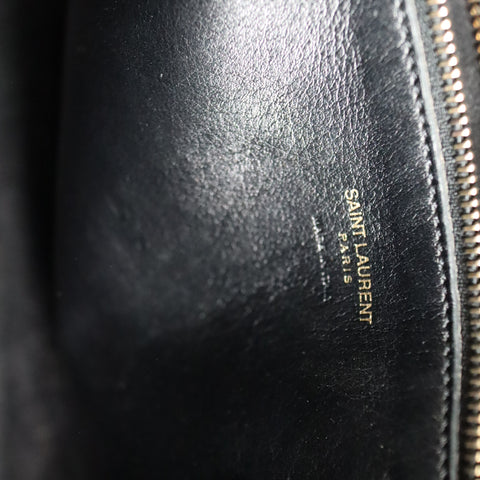 Pre-Owned #SF32411 Saint Laurent Paris Cabas 2Way Shoulder Handbag Leather Black 357395