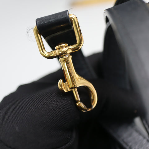 Pre-Owned #SF32411 Saint Laurent Paris Cabas 2Way Shoulder Handbag Leather Black 357395