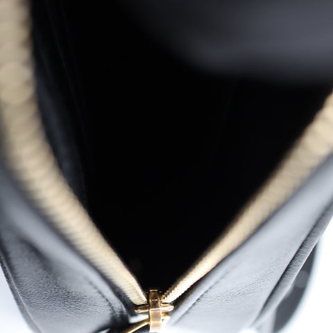 Pre-Owned #SF32420 Saint Laurent YSL mini Lou Belt Shoulder Bag leather Black