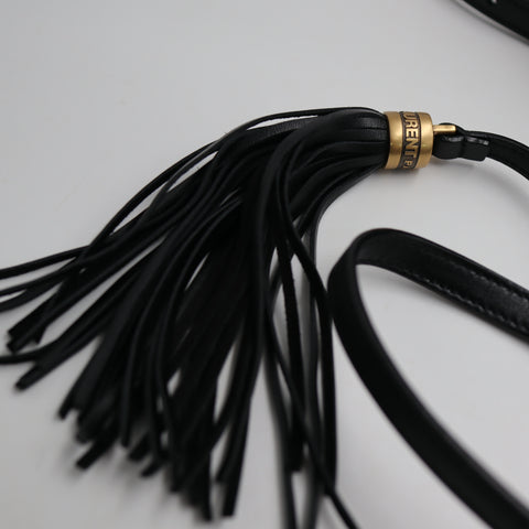 Pre-Owned #SF32420 Saint Laurent YSL mini Lou Belt Shoulder Bag leather Black