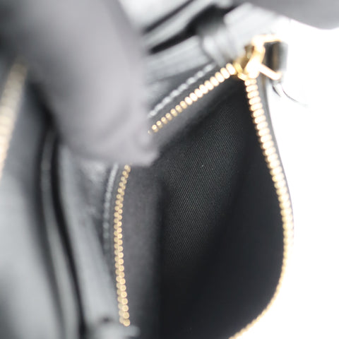 Pre-Owned #SF32420 Saint Laurent YSL mini Lou Belt Shoulder Bag leather Black