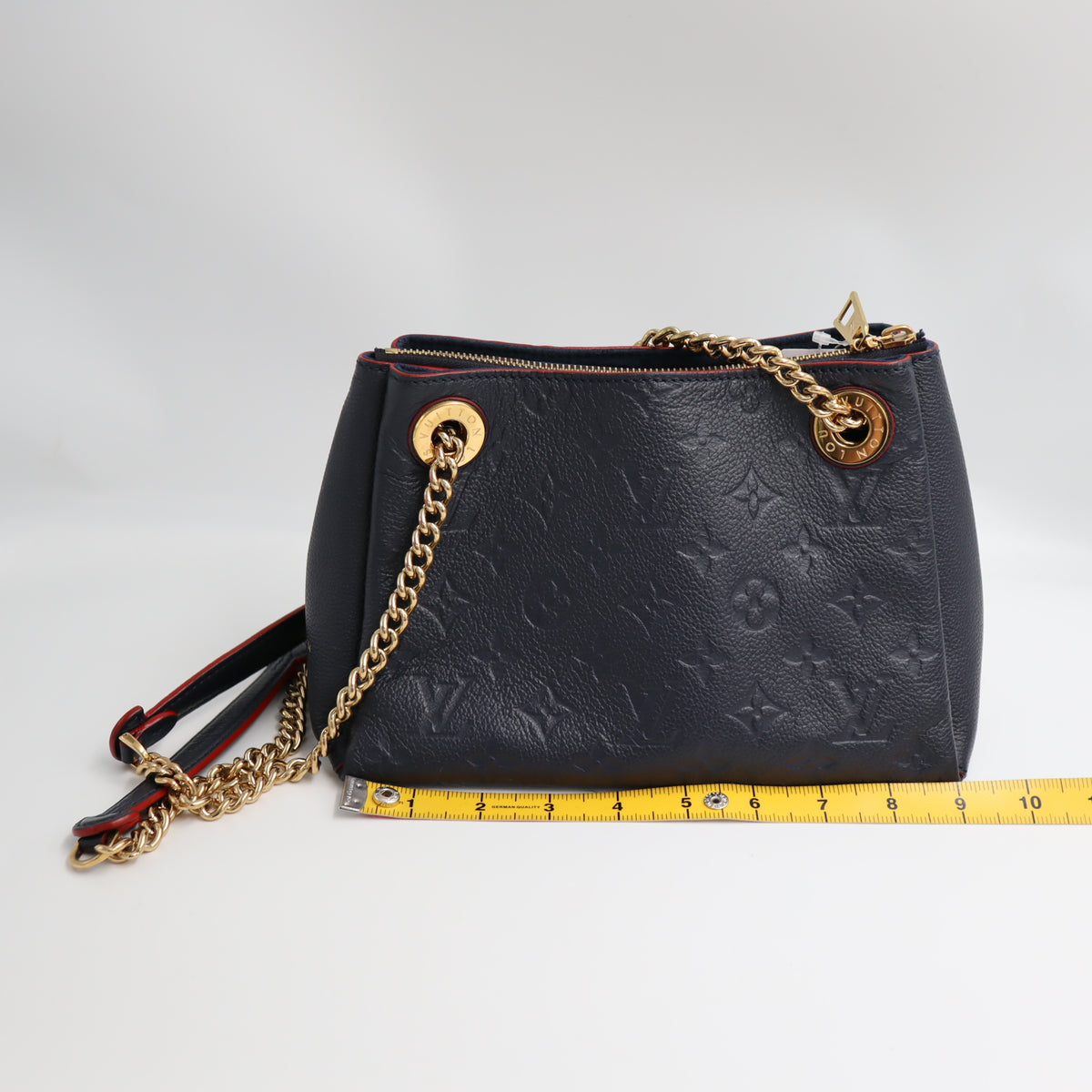 Pre-Owned #72765 Louis Vuitton Monogram Empreinte Surenne BB Chain Shoulder Bag M43750 Navy