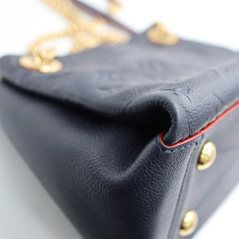 Pre-Owned #72765 Louis Vuitton Monogram Empreinte Surenne BB Chain Shoulder Bag M43750 Navy