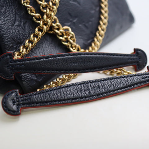Pre-Owned #72765 Louis Vuitton Monogram Empreinte Surenne BB Chain Shoulder Bag M43750 Navy