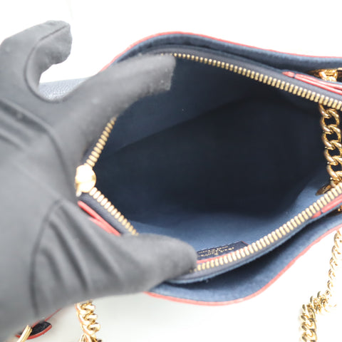 Pre-Owned #72765 Louis Vuitton Monogram Empreinte Surenne BB Chain Shoulder Bag M43750 Navy