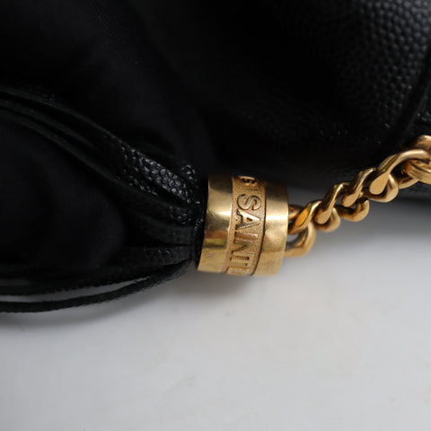 Pre-Owned #R08211 Saint Laurent Paris YSL Mini Bag Lou Chain Shoulder Bag in Black Leather