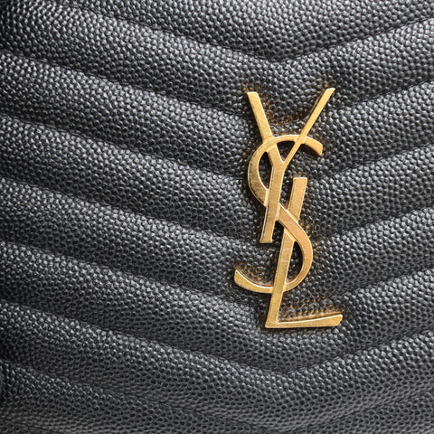 Pre-Owned #R08211 Saint Laurent Paris YSL Mini Bag Lou Chain Shoulder Bag in Black Leather
