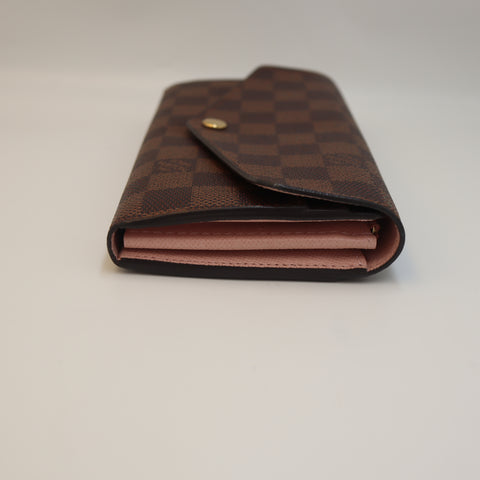 Pre-Owned #284-3 Louis Vuitton Damier Portefeuille Sarah Rose Ballerine Long Wallet N60114