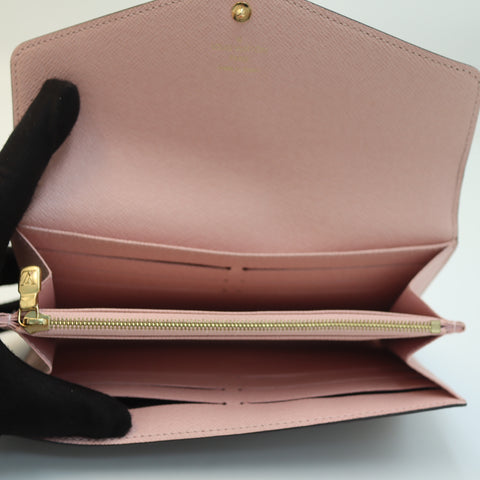 Pre-Owned #284-3 Louis Vuitton Damier Portefeuille Sarah Rose Ballerine Long Wallet N60114