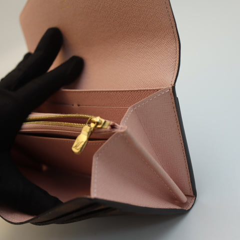 Pre-Owned #284-3 Louis Vuitton Damier Portefeuille Sarah Rose Ballerine Long Wallet N60114