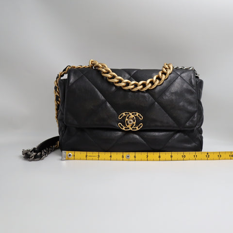 Pre-Owned #72766 CHANEL CC Chanel 19 Chain Hand Shoulder Bag Lambskin Leather AS1161